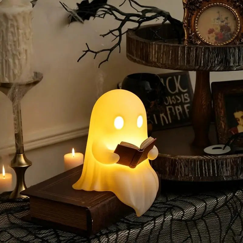 Reading Ghost Night Light - Cute Halloween Decor