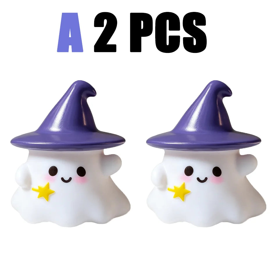 Cute Halloween Ghost & Pumpkin Night Light – LED Decor