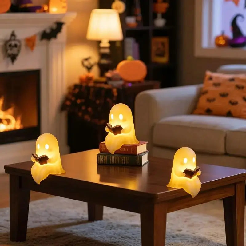 Reading Ghost Night Light - Cute Halloween Decor