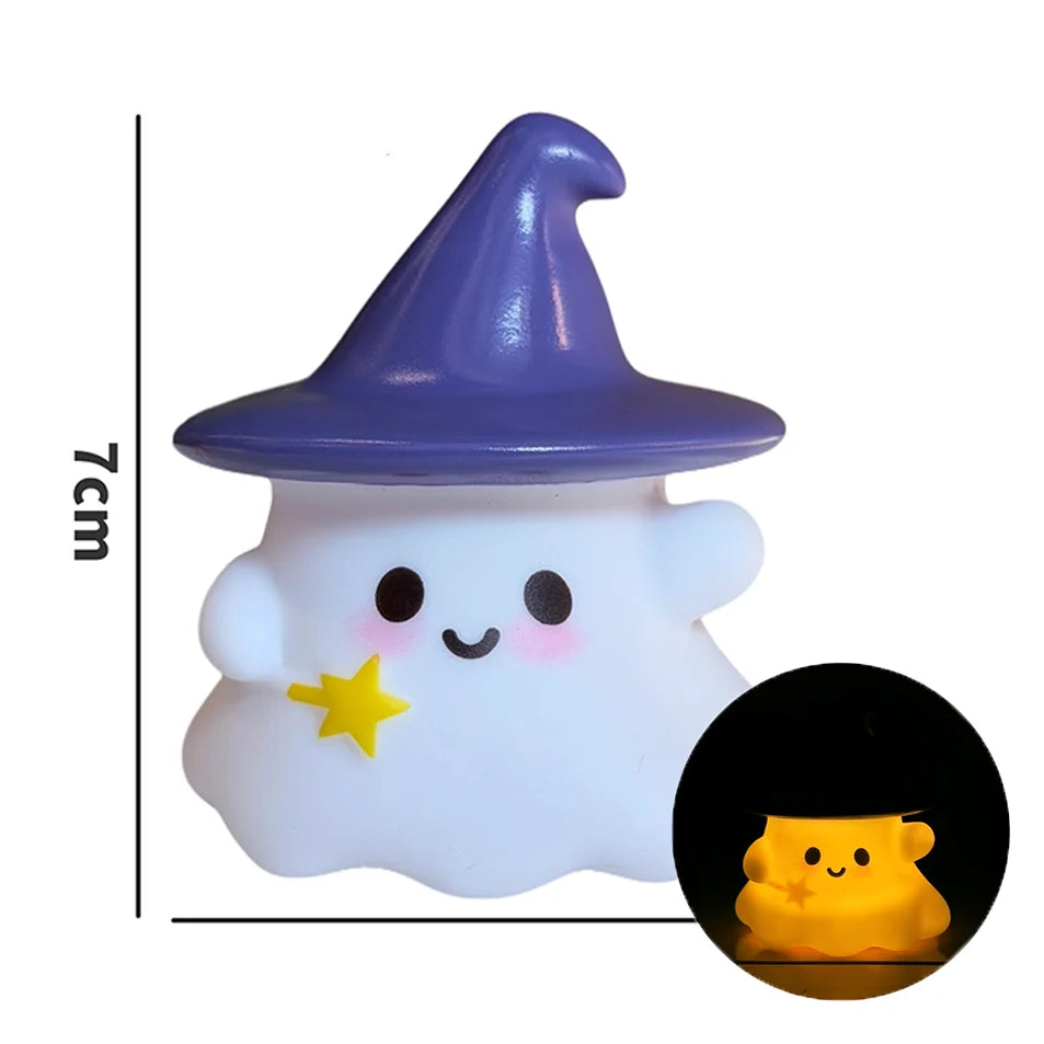 Cute Halloween Ghost & Pumpkin Night Light – LED Decor