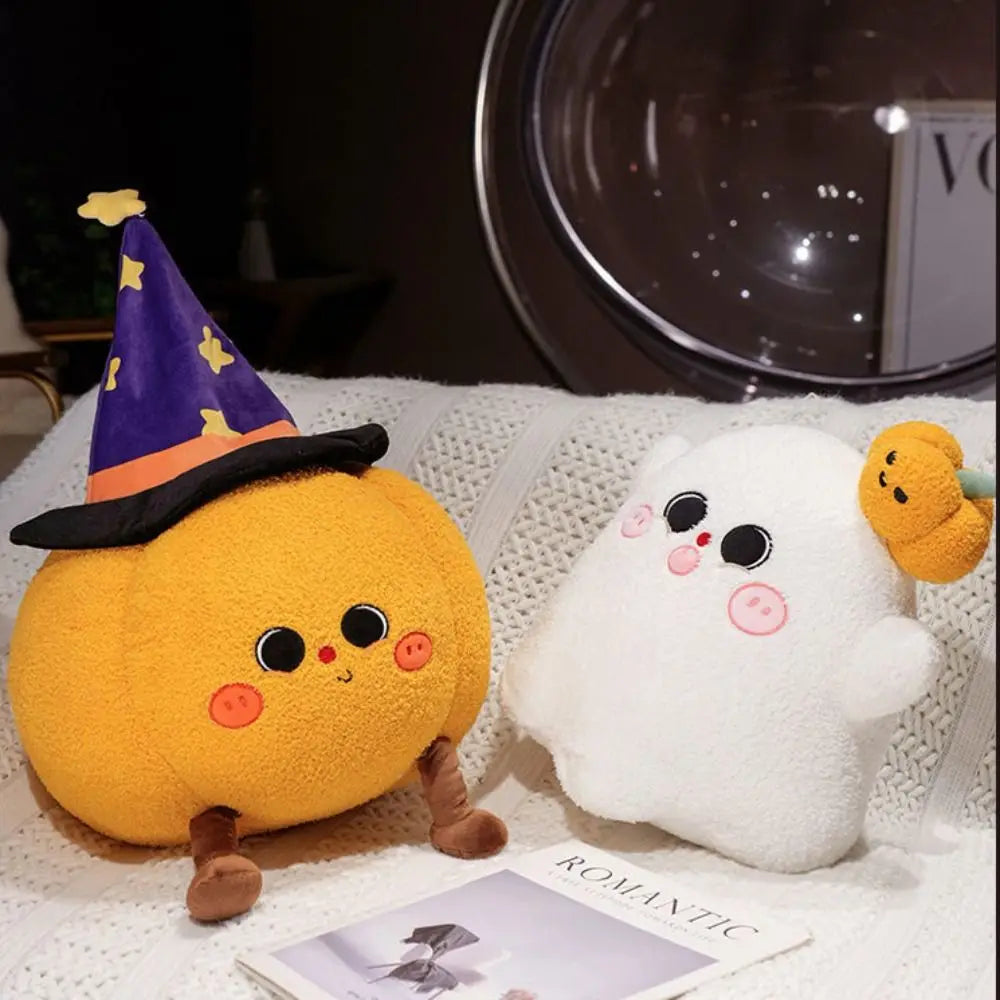 Blushing Ghost or Witch Hat Pumpkin Plush – Cozy Cute Halloween Cuddle Buddy