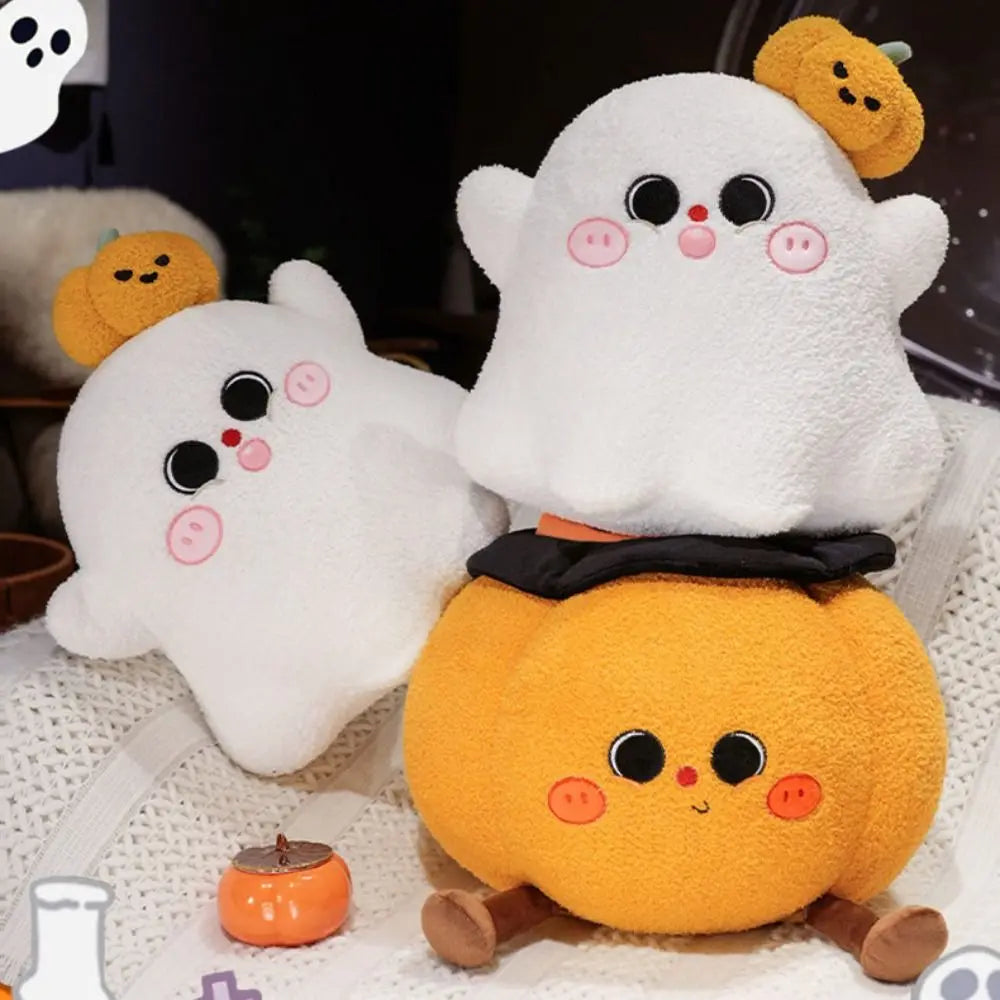 Blushing Ghost or Witch Hat Pumpkin Plush – Cozy Cute Halloween Cuddle Buddy