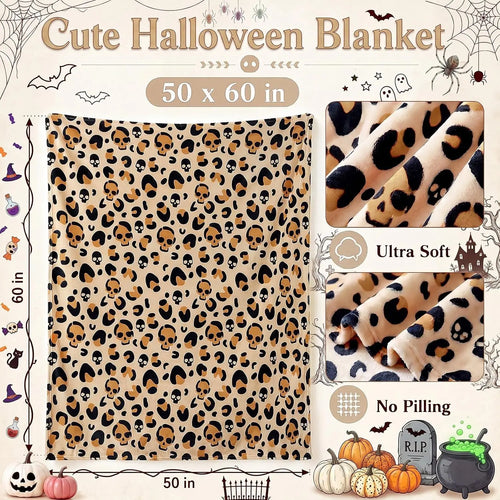 Cozy Halloween Throw Blanket – Cute Spooky Fall Decor