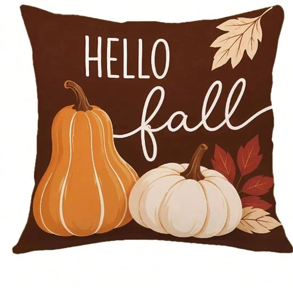 Fall Halloween Pillow Cover - Pumpkin & Autumn Decor