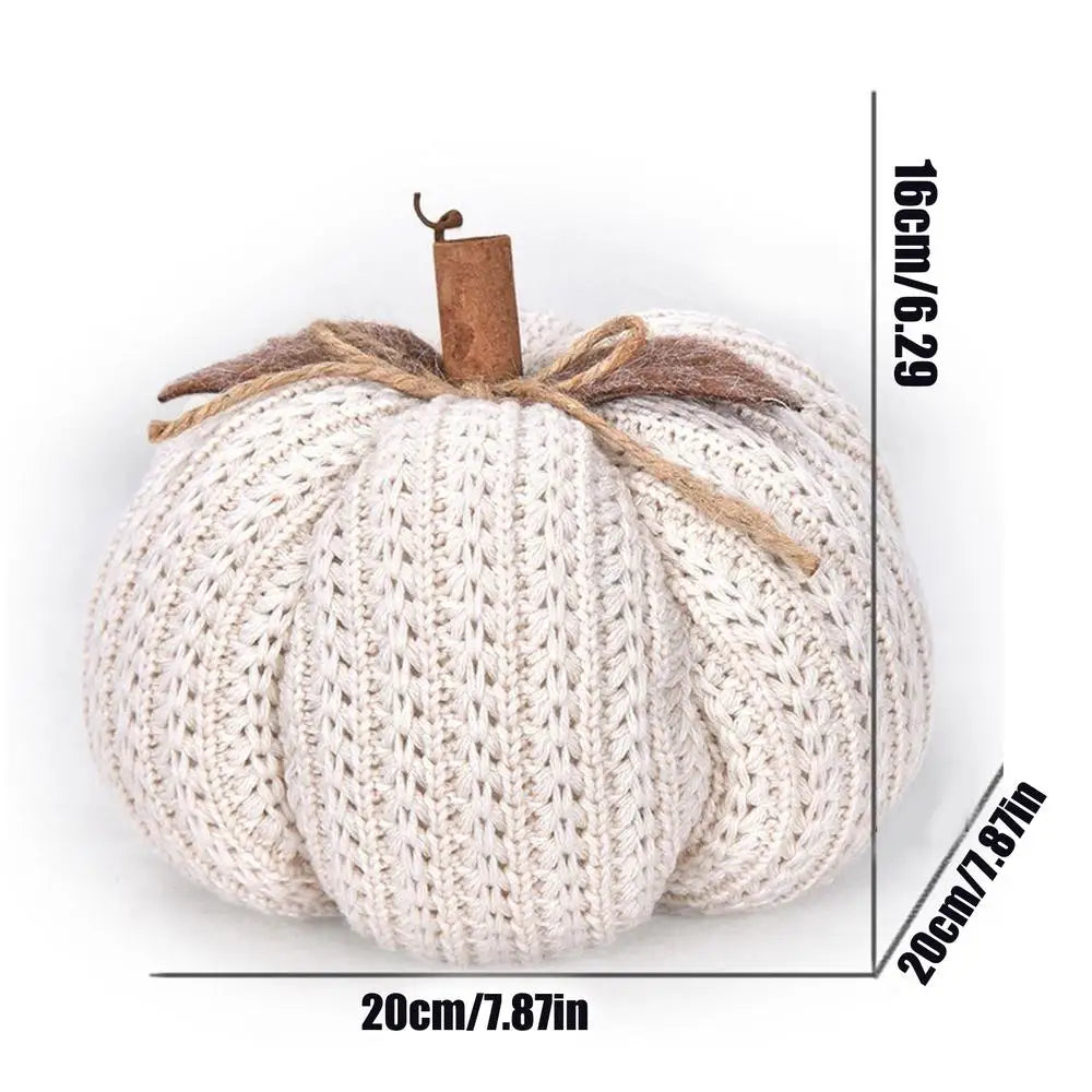 Knitted Pumpkin Decor – Cozy Fall & Halloween Mantel Accent