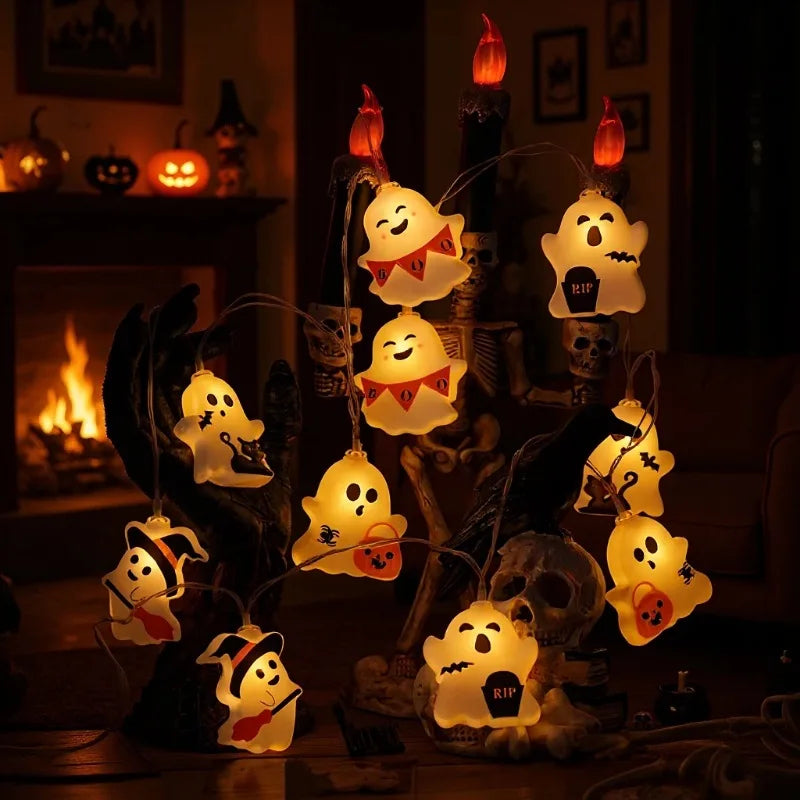 Cute Ghost Halloween String Lights – Warm White LED