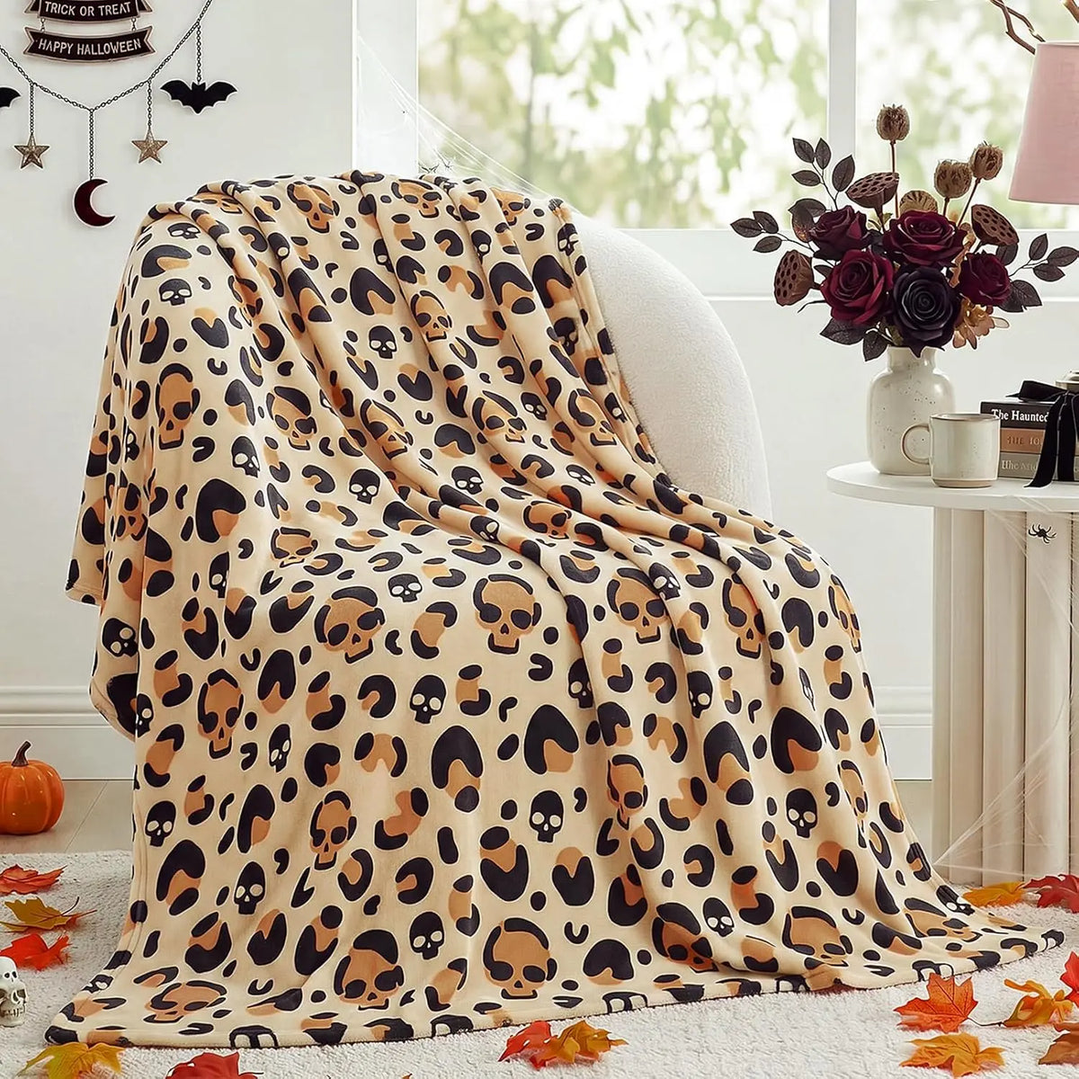 Cozy Halloween Throw Blanket – Cute Spooky Fall Decor
