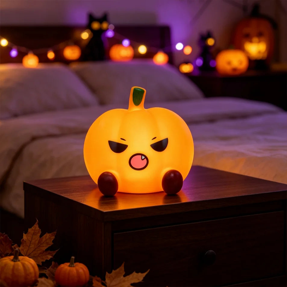 Cute Halloween Ghost & Pumpkin Night Light – LED Decor
