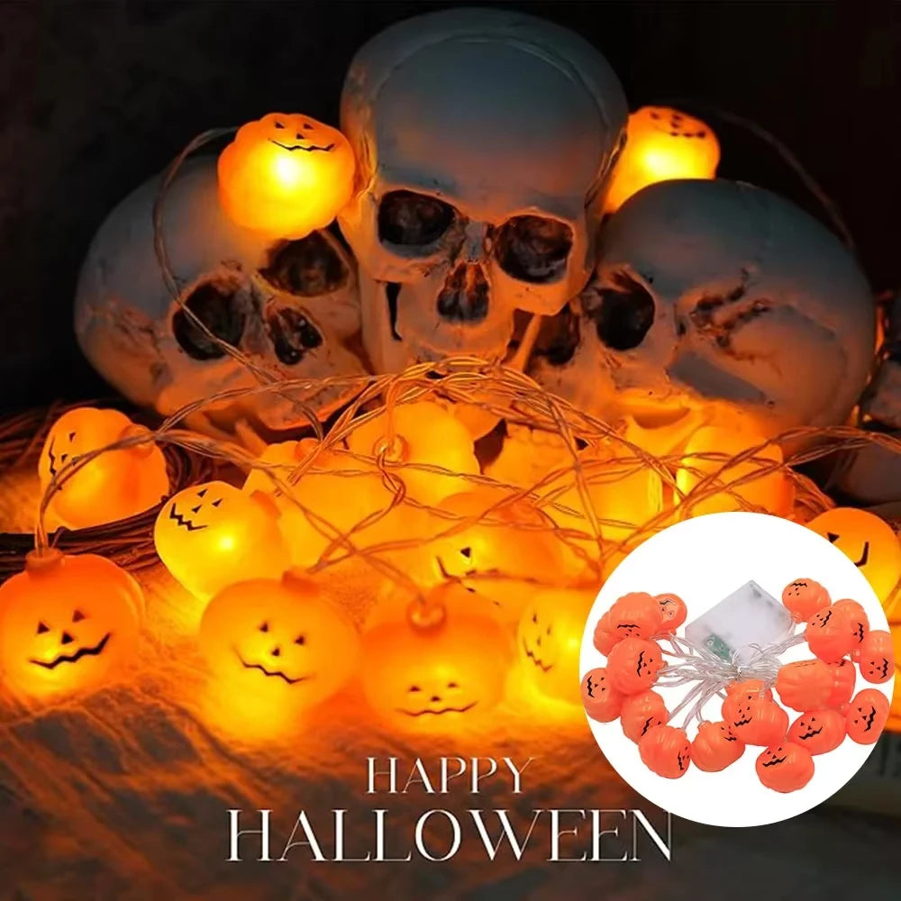Pumpkin Halloween String Lights - Warm Orange LED