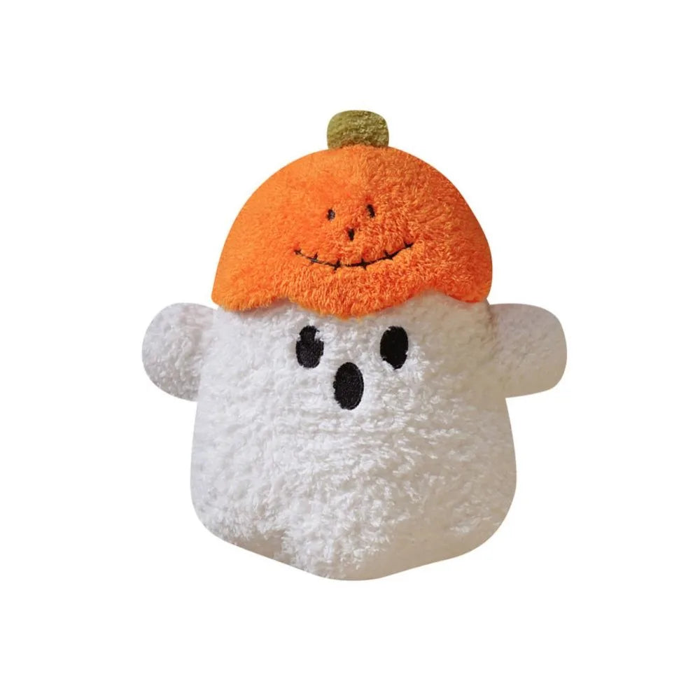 Pumpkin Hat Ghost Plush Pillow – Cozy Cute Halloween Cushion