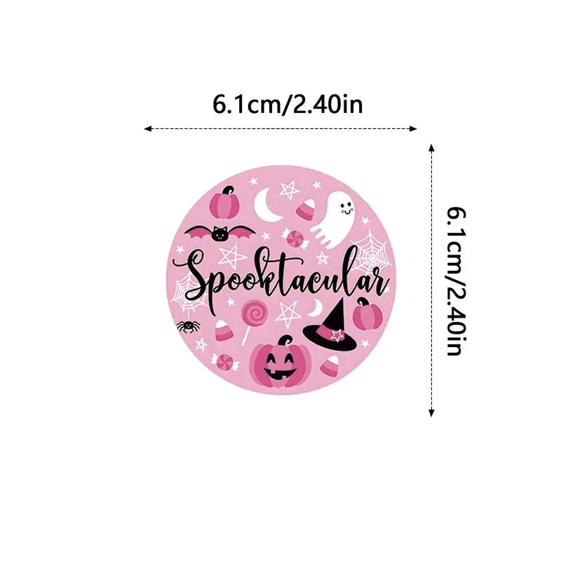 Pink Halloween Sticker Pack – 50 Cute Ghost & Pumpkin Stickers