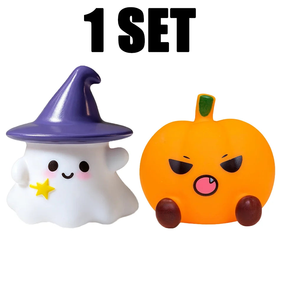 Cute Halloween Ghost & Pumpkin Night Light – LED Decor