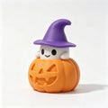 Wizard Ghost & Pumpkin Figurine – Cute Halloween Shelf Decor