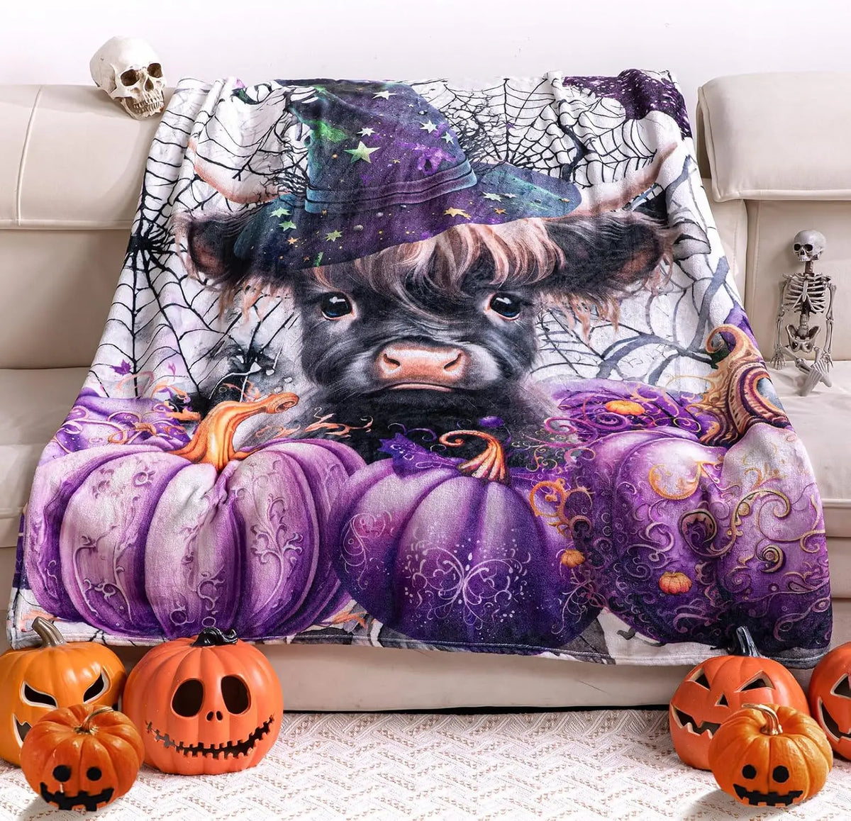 Cozy Halloween Throw Blanket – Cute Spooky Fall Decor