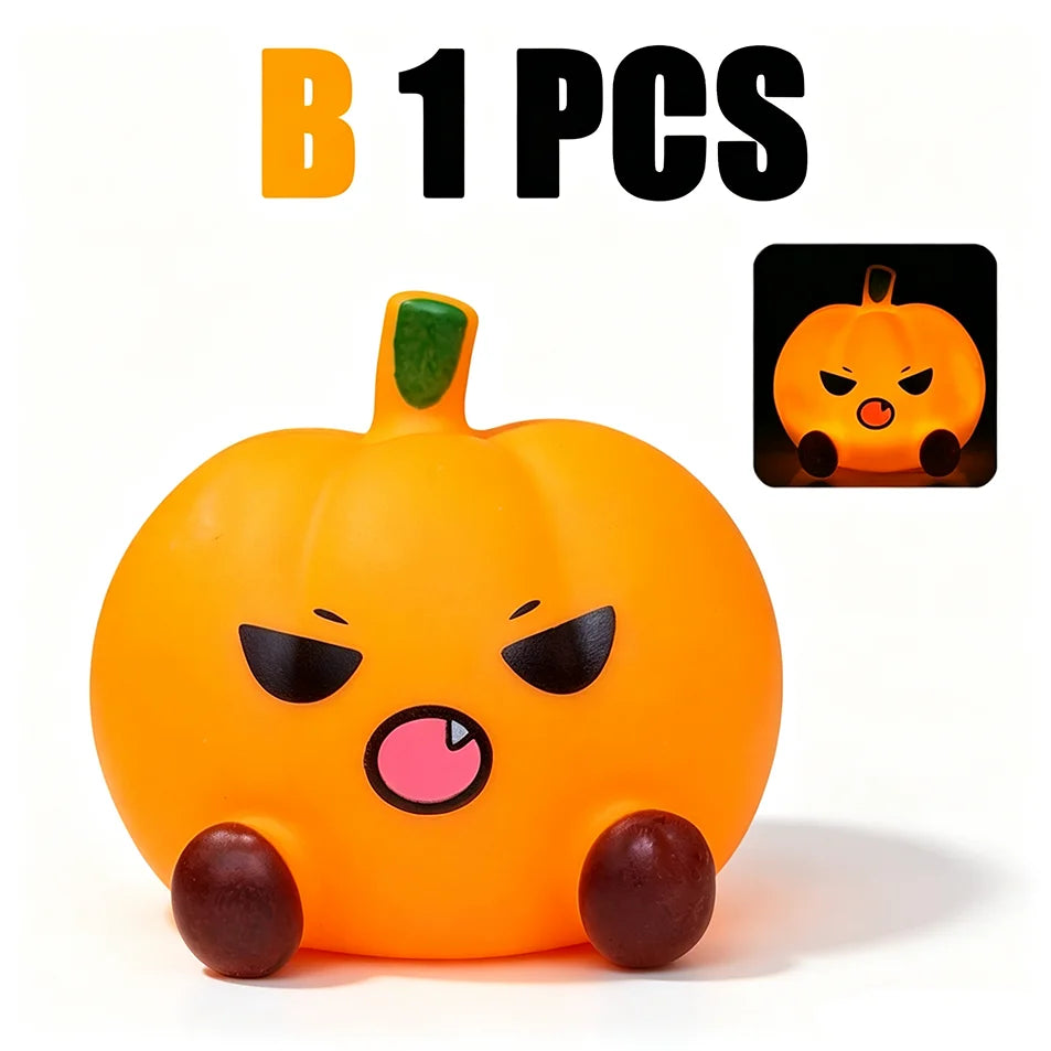Cute Halloween Ghost & Pumpkin Night Light – LED Decor